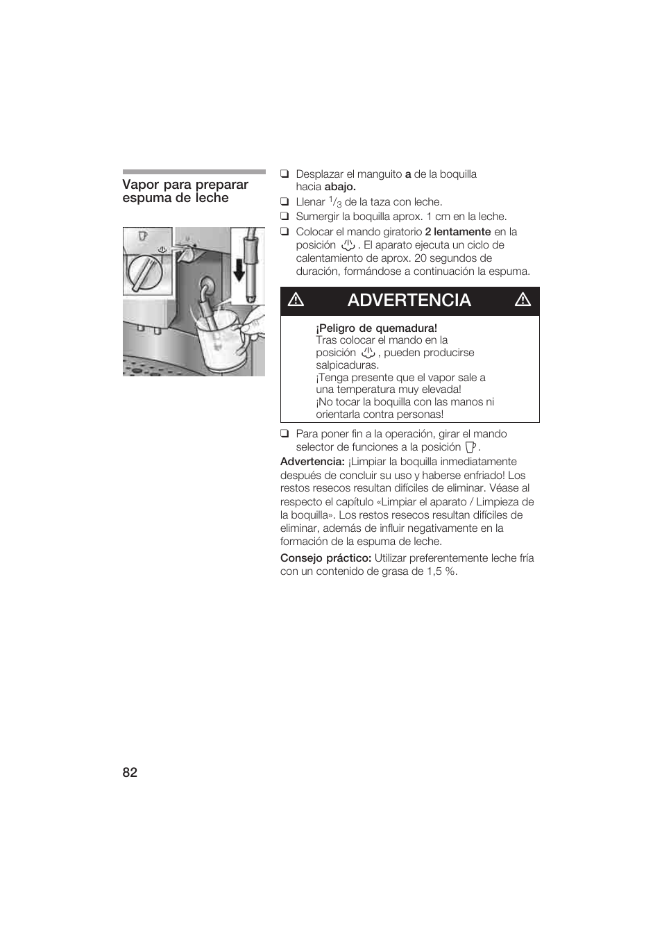 Dadvertencia d | Gaggenau CM200610 User Manual | Page 82 / 105