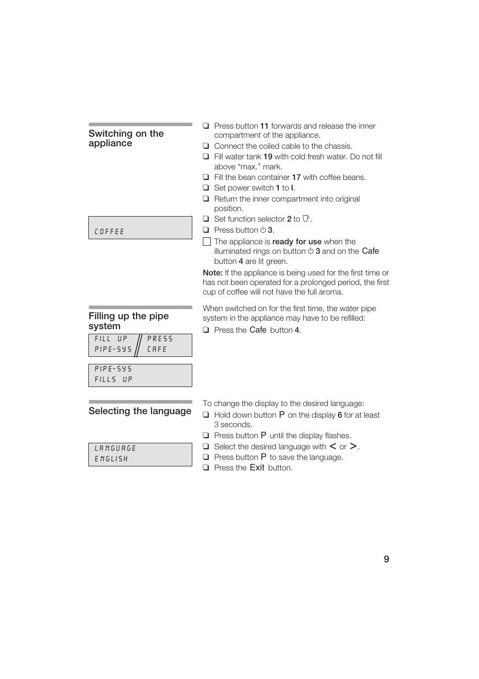 Gaggenau CM200610 User Manual | Page 9 / 105