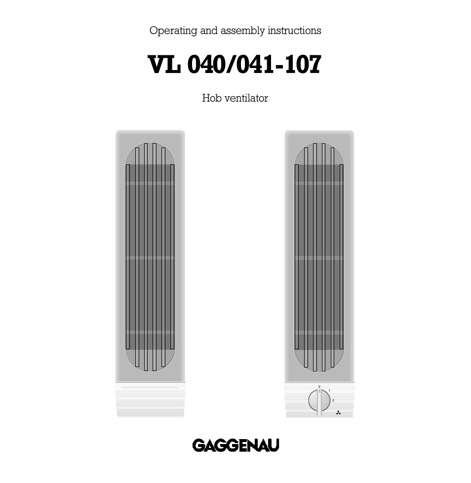 Gaggenau VL 040-107 User Manual | 9 pages