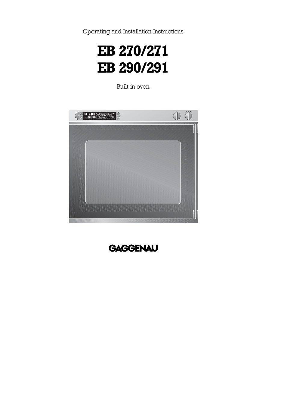 Gaggenau EB 270/271 User Manual | 42 pages