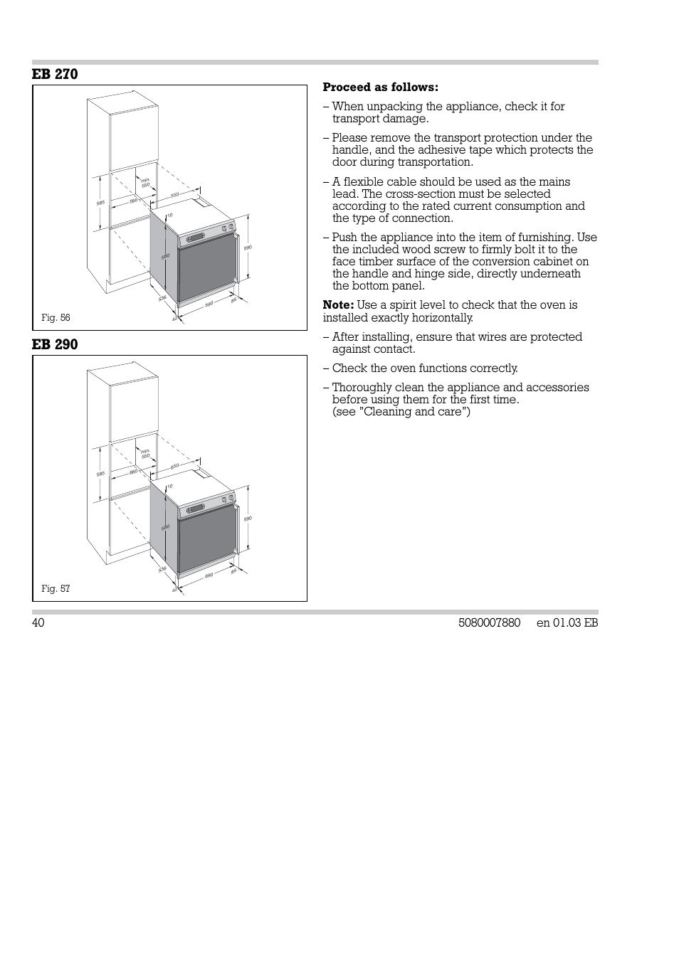 Proceed as follows | Gaggenau EB 270/271 User Manual | Page 41 / 42