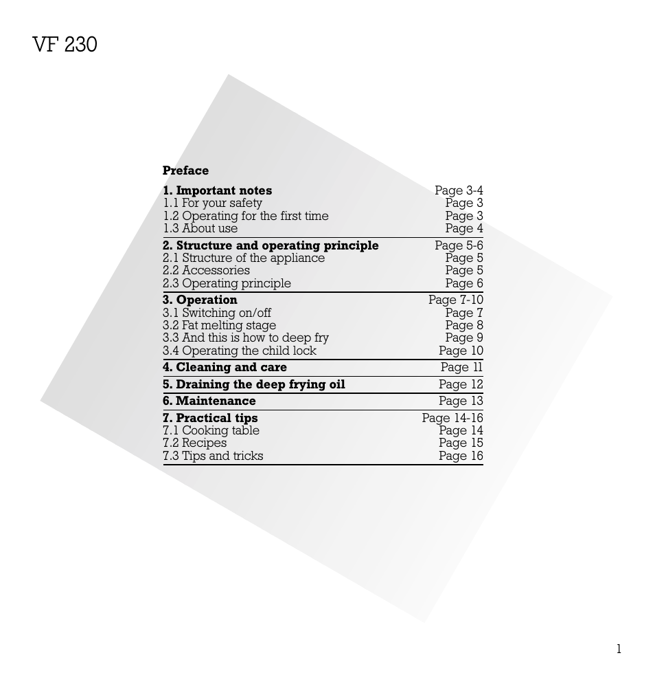 Vf 230 | Gaggenau VF 230 User Manual | Page 2 / 18