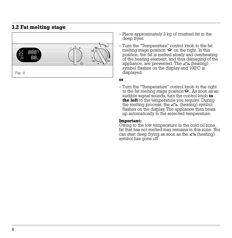 2 fat melting stage | Gaggenau VF 230 User Manual | Page 9 / 18