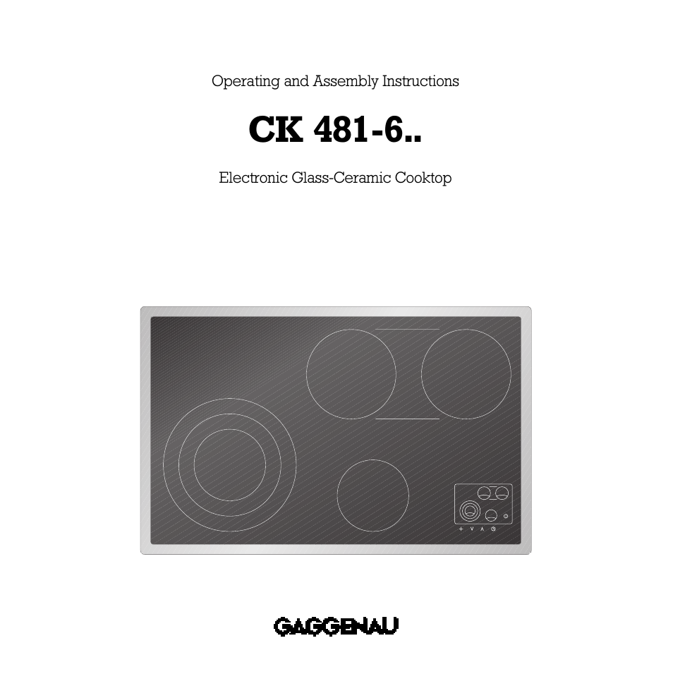 Gaggenau CK 481-6 User Manual | 31 pages