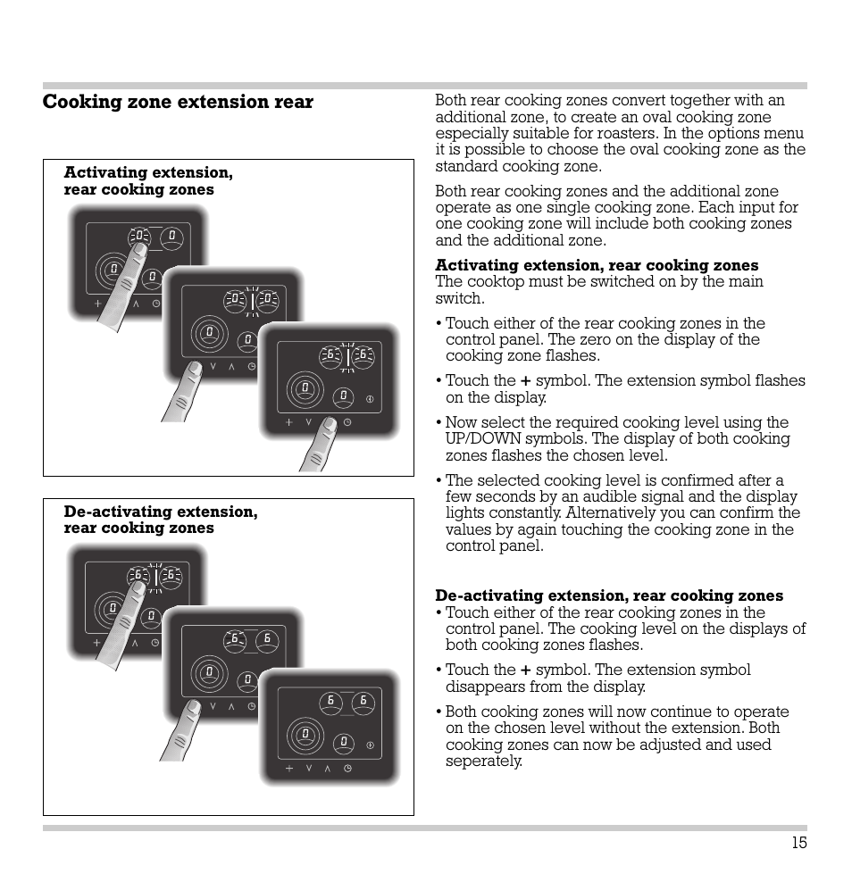 Cooking zone extension rear | Gaggenau CK 481-6 User Manual | Page 16 / 31