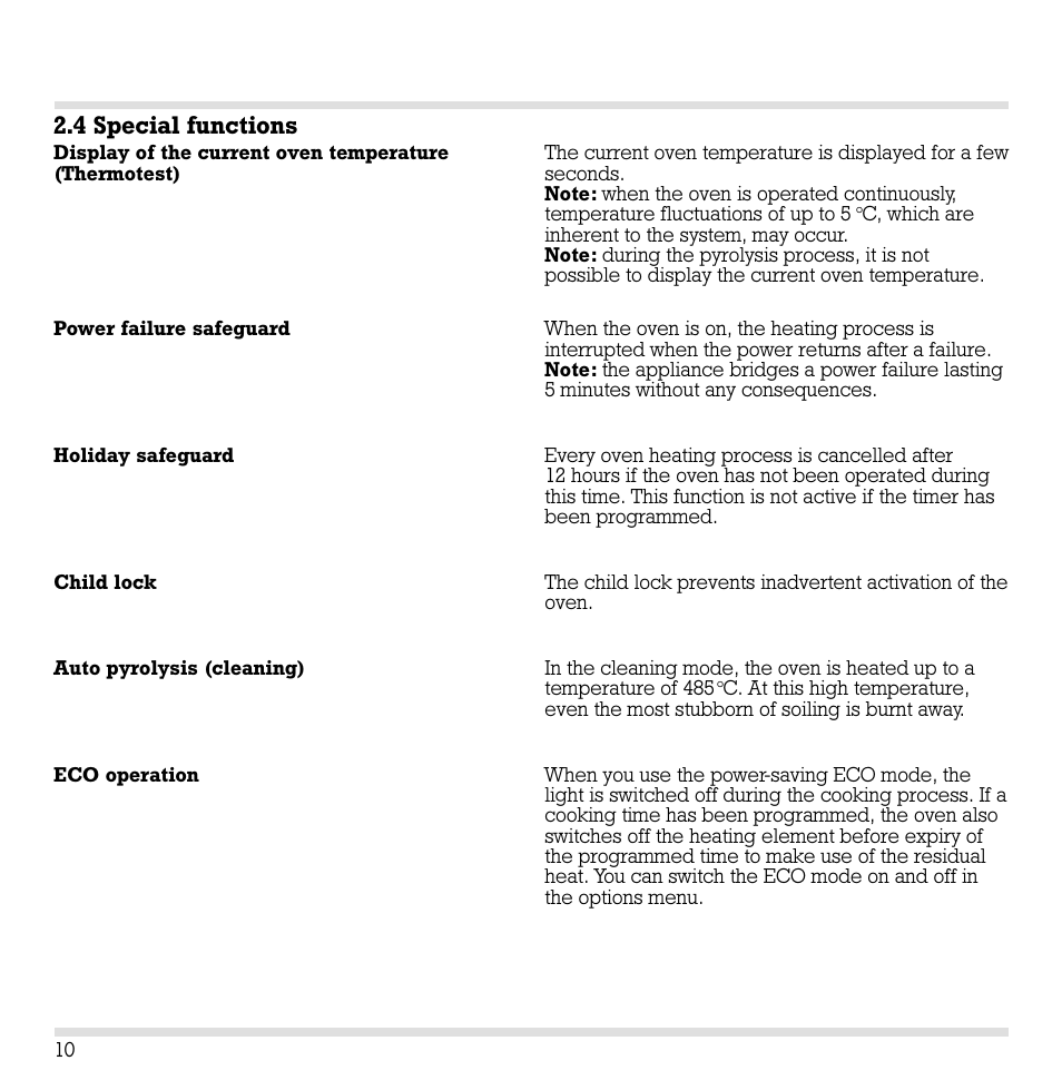 4 special functions | Gaggenau EB 291 User Manual | Page 10 / 39