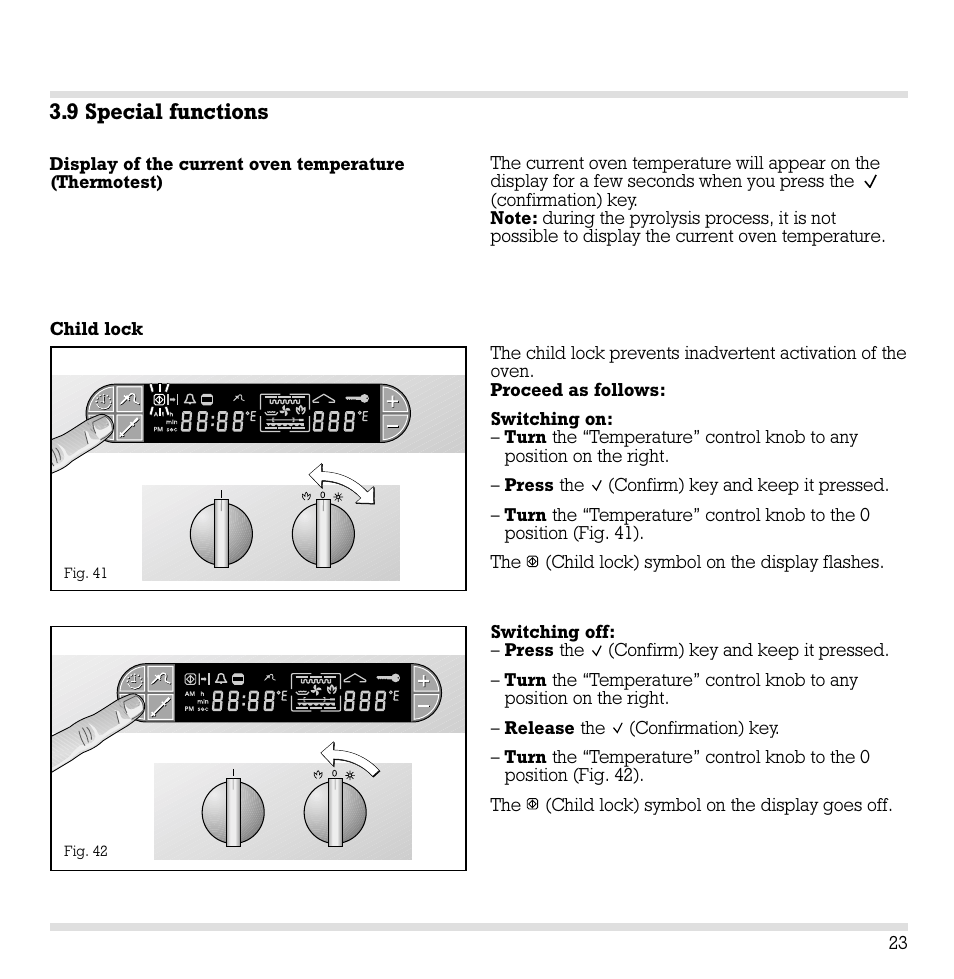 9 special functions | Gaggenau EB 291 User Manual | Page 23 / 39