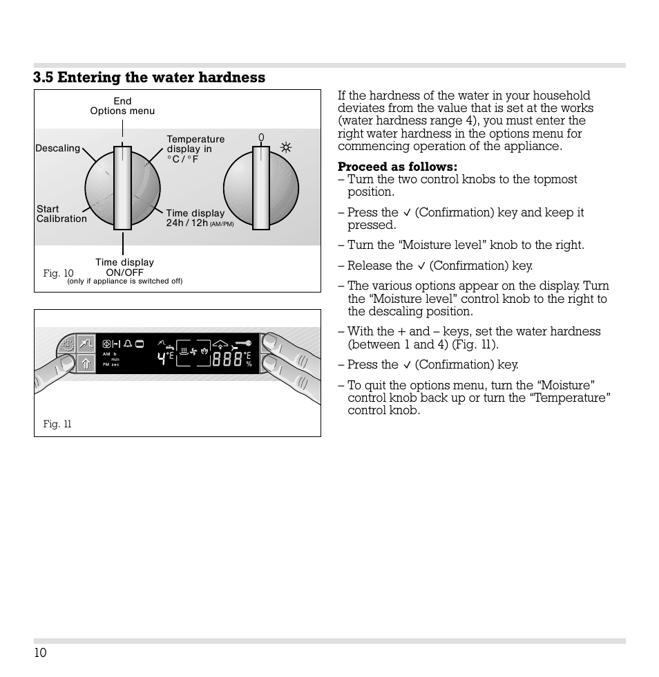 5 entering the water hardness | Gaggenau ED221 User Manual | Page 11 / 46
