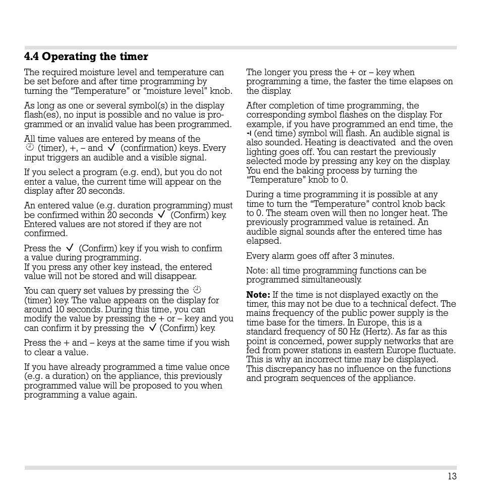 4 operating the timer | Gaggenau ED221 User Manual | Page 14 / 46