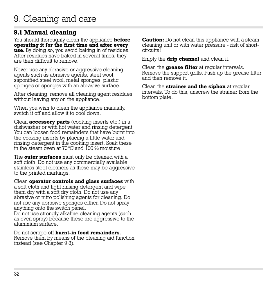 Cleaning and care | Gaggenau ED221 User Manual | Page 33 / 46