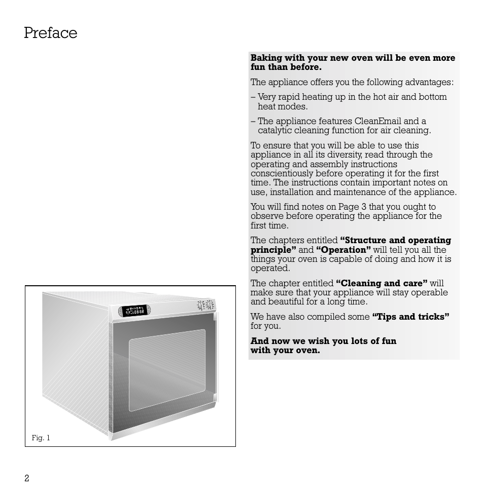 Preface | Gaggenau EB 260/261 User Manual | Page 3 / 34