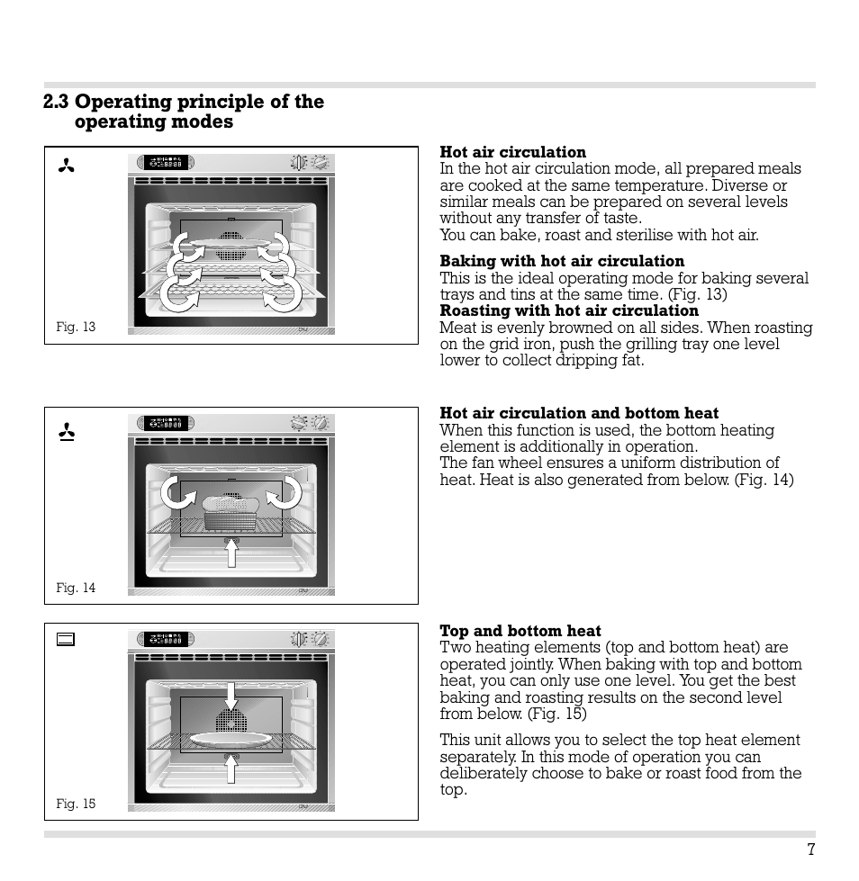 3 operating principle of the operating modes | Gaggenau EB 260/261 User Manual | Page 8 / 34