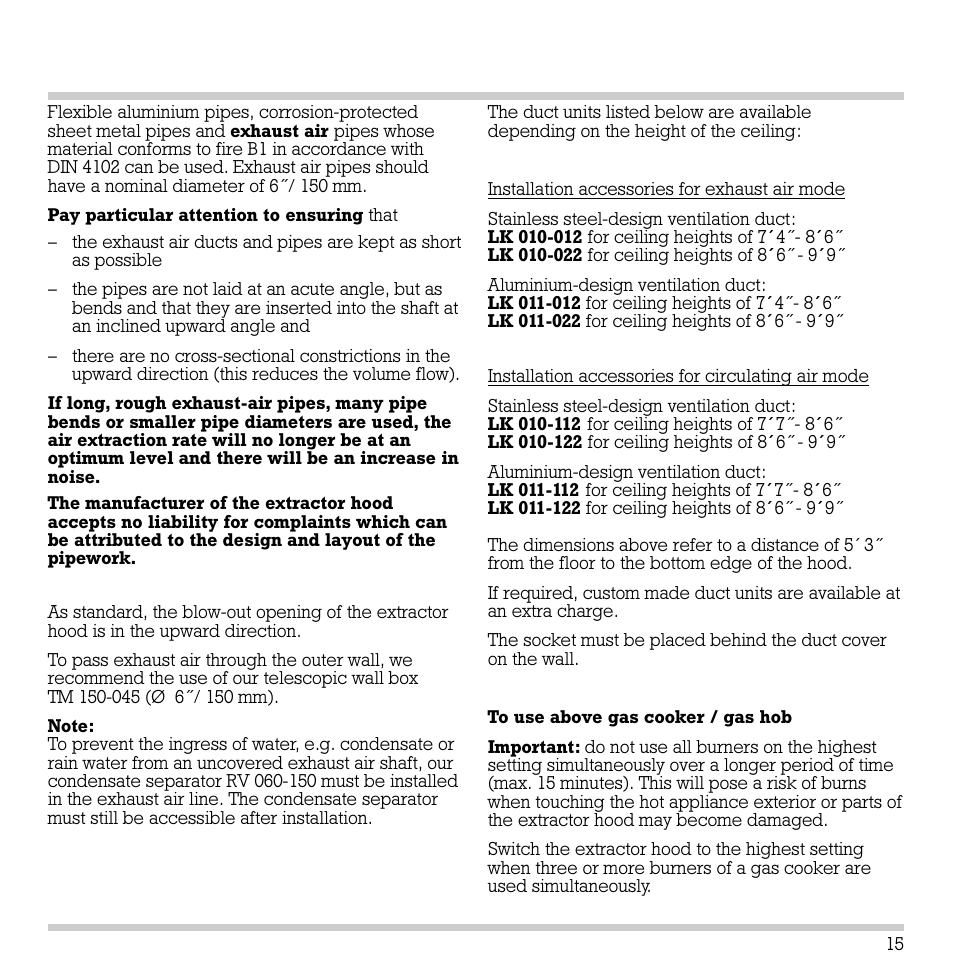 Gaggenau AW 200-790 User Manual | Page 16 / 20