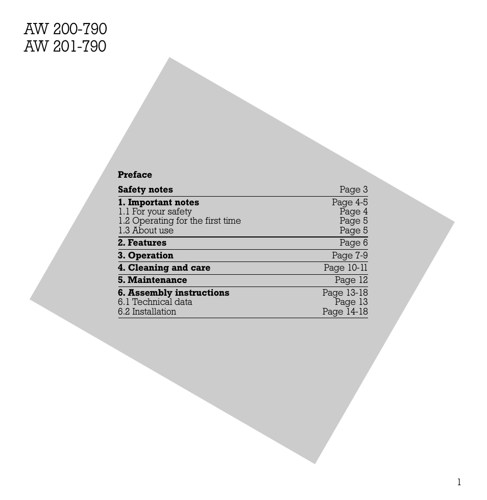 Gaggenau AW 200-790 User Manual | Page 2 / 20