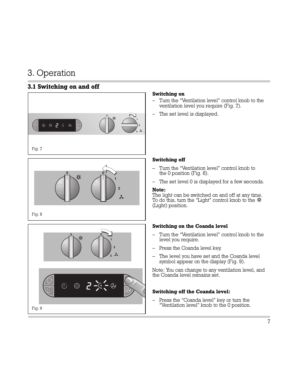Operation, 1 switching on and off | Gaggenau AH 600-190 User Manual | Page 8 / 19