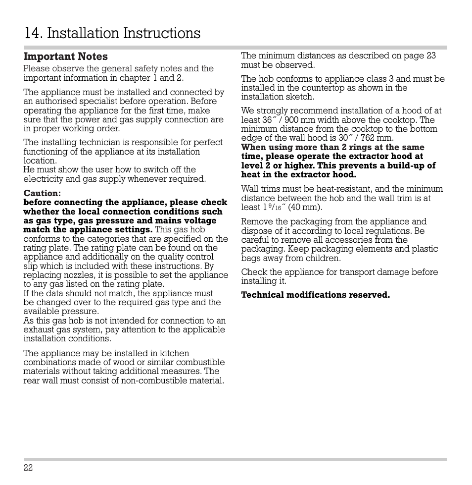 Installation instructions | Gaggenau KG 291 CA User Manual | Page 23 / 31