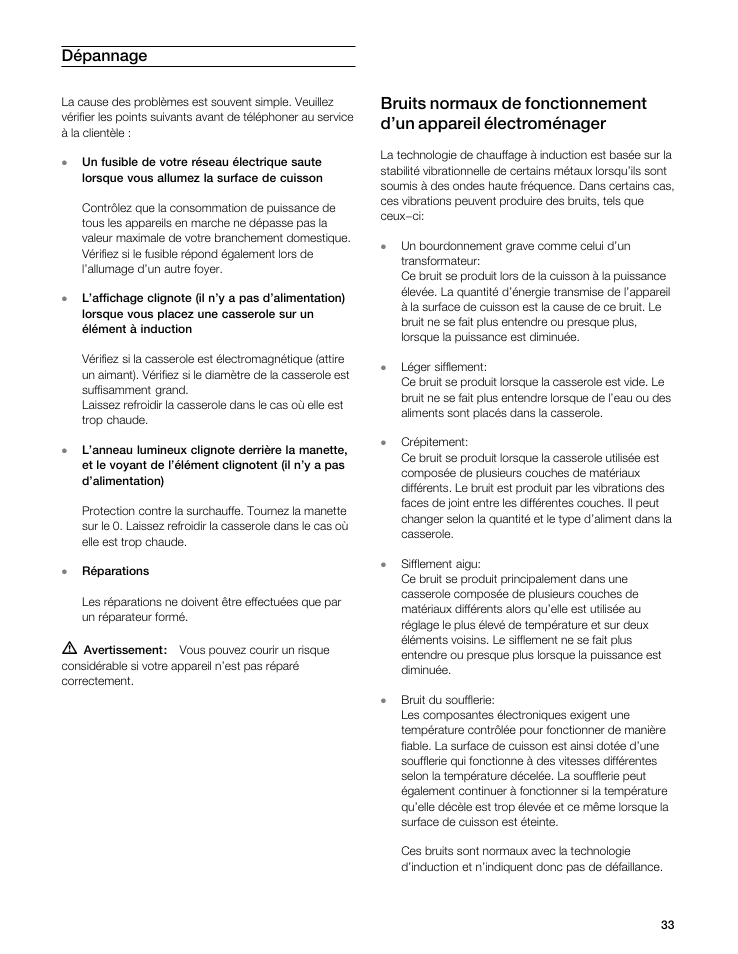 Dépannage | Gaggenau VI 411611 User Manual | Page 33 / 52