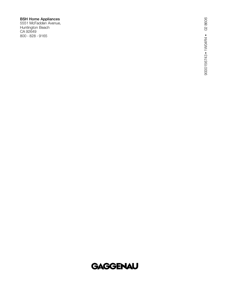 Gaggenau VI 411611 User Manual | Page 52 / 52