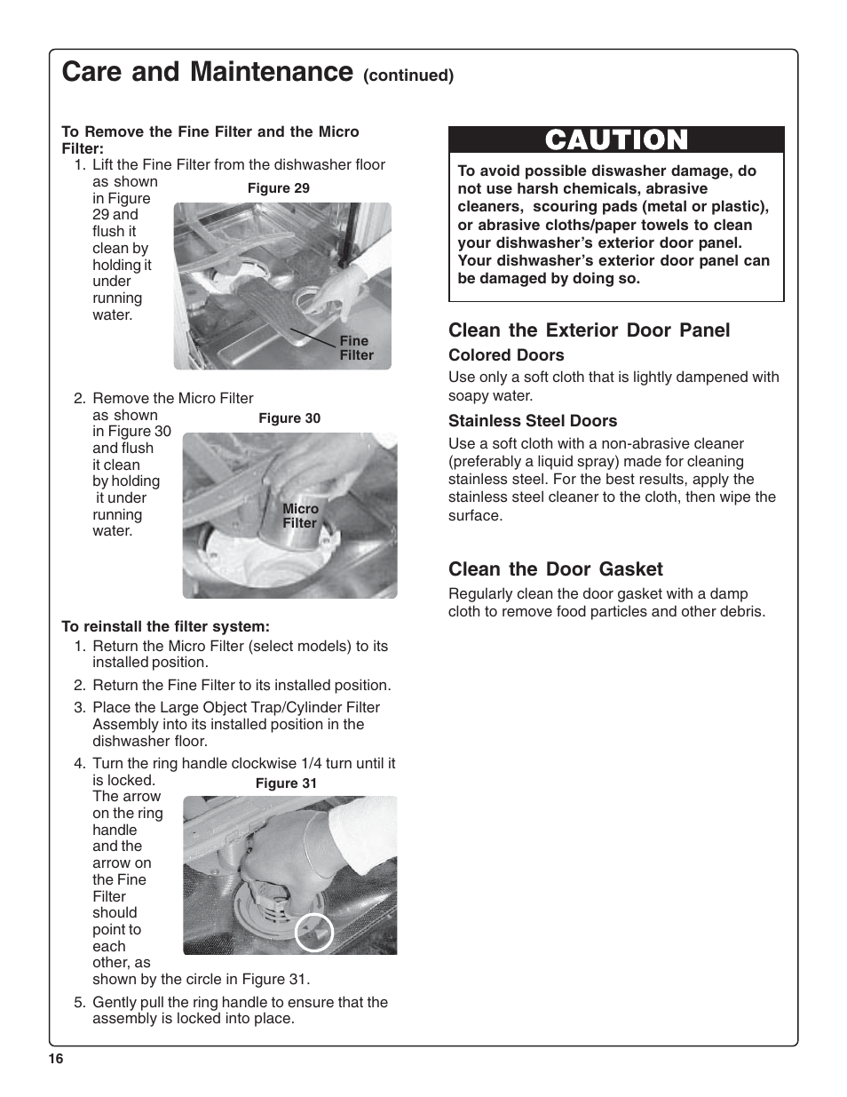 Care and maintenance, Clean the exterior door panel, Clean the door gasket | Gaggenau DF 241-760 User Manual | Page 18 / 64