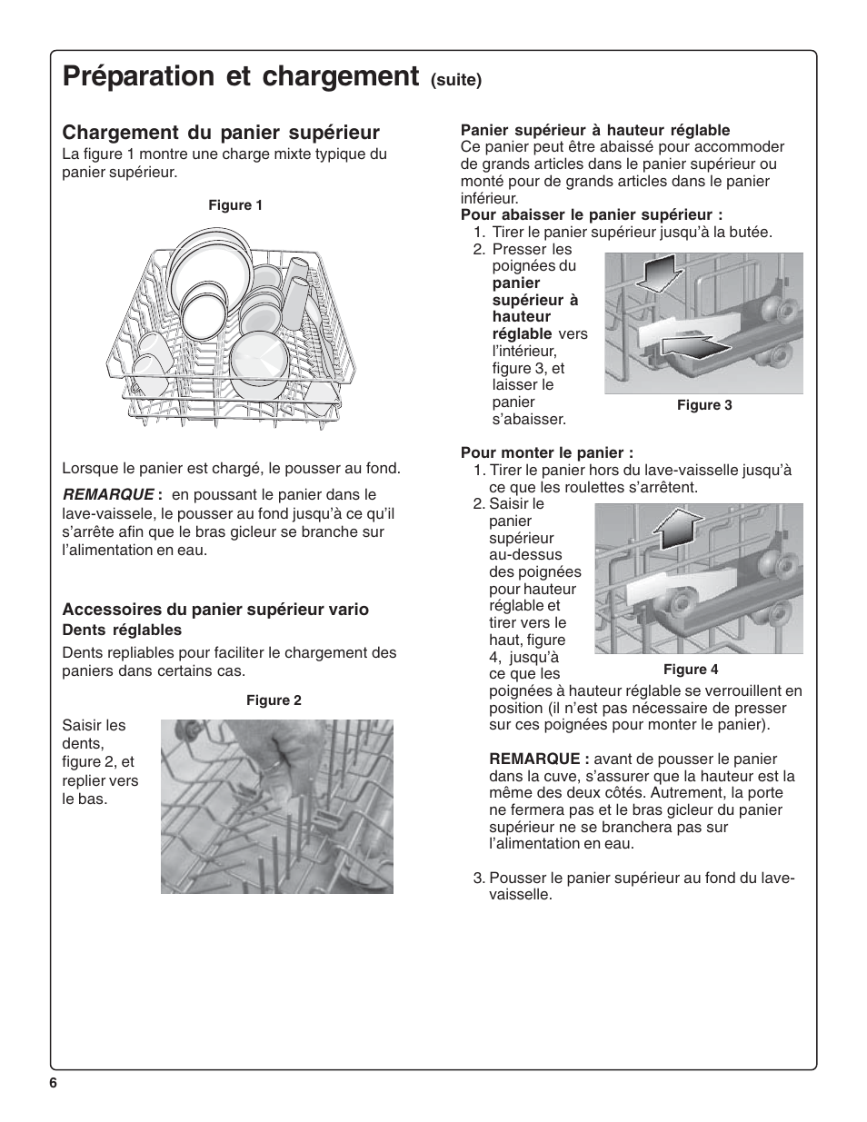 Préparation et chargement, Chargement du panier supérieur | Gaggenau DF 241-760 User Manual | Page 28 / 64