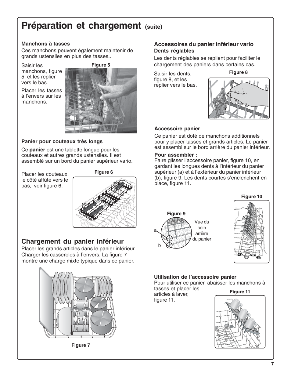 Préparation et chargement, Chargement du panier inférieur | Gaggenau DF 241-760 User Manual | Page 29 / 64