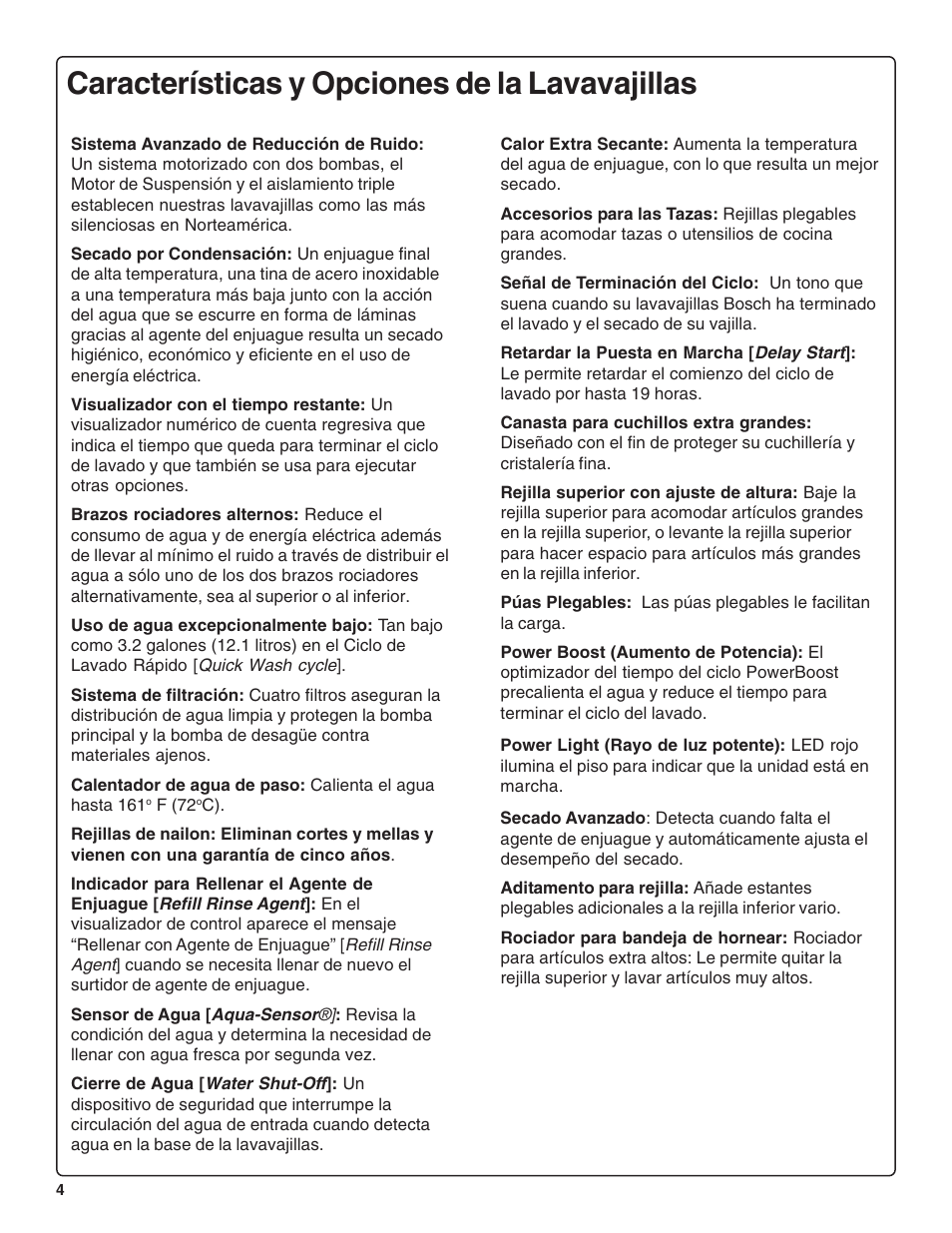 Características y opciones de la lavavajillas | Gaggenau DF 241-760 User Manual | Page 46 / 64