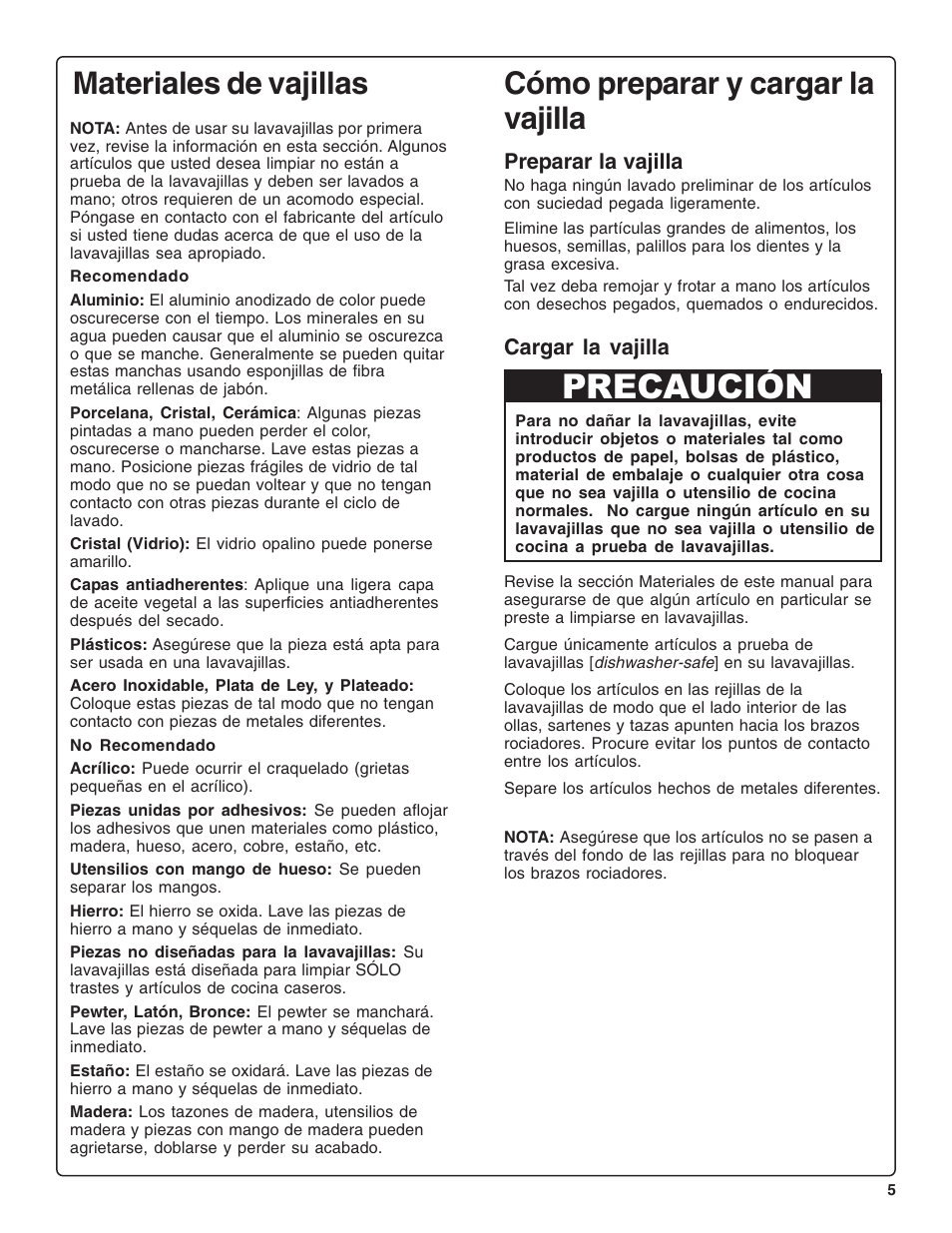 Precaución | Gaggenau DF 241-760 User Manual | Page 47 / 64