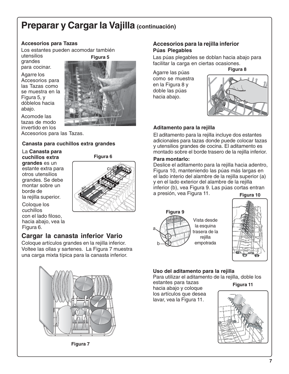 Preparar y cargar la vajilla, Cargar la canasta inferior vario | Gaggenau DF 241-760 User Manual | Page 49 / 64