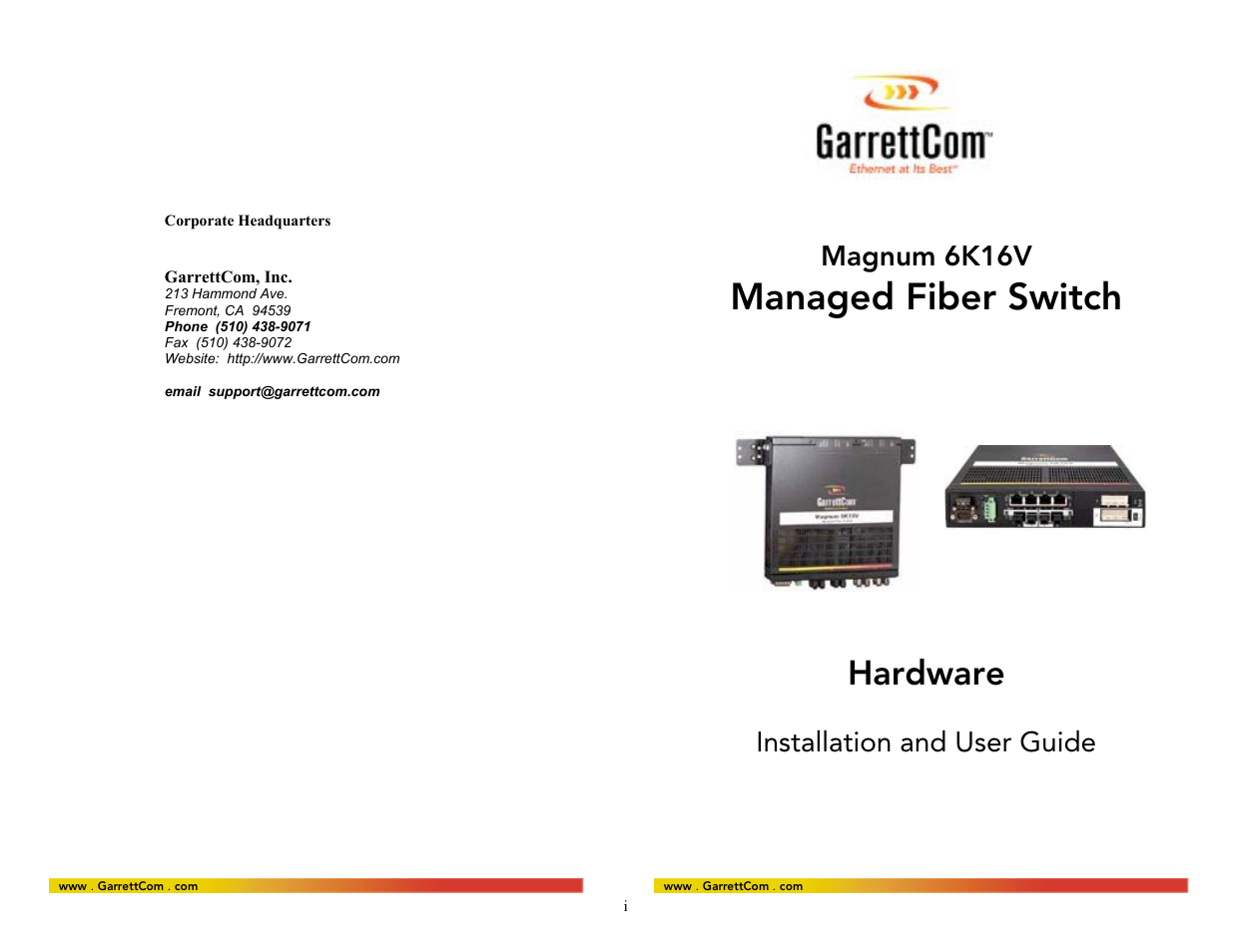 GarrettCom 6K16V User Manual | 61 pages