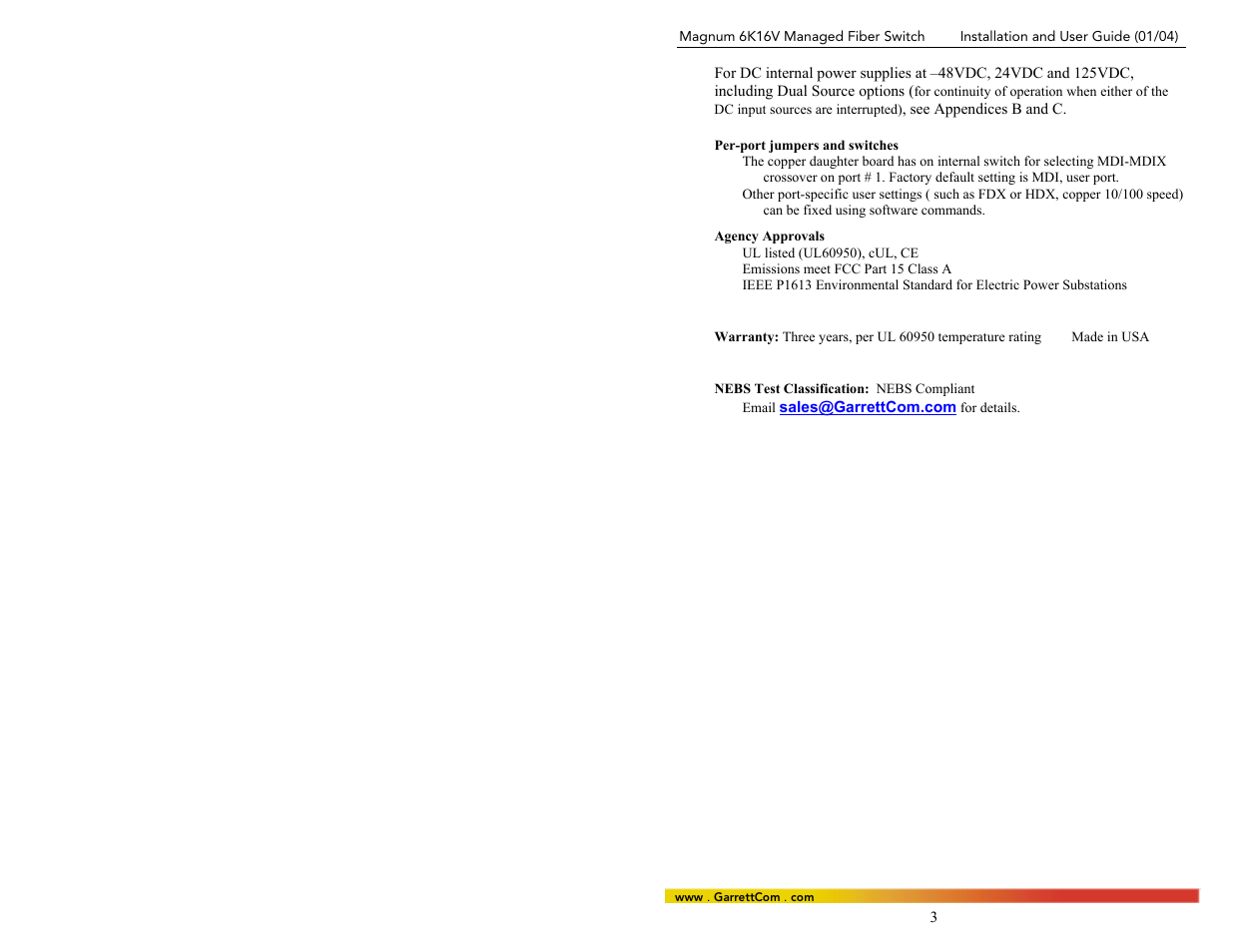 GarrettCom 6K16V User Manual | Page 10 / 61