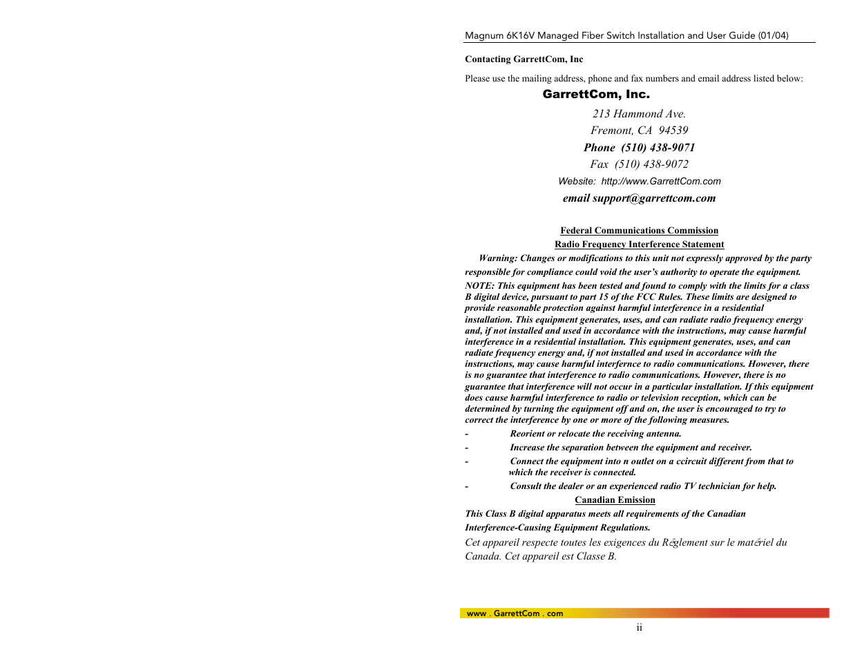 GarrettCom 6K16V User Manual | Page 3 / 61