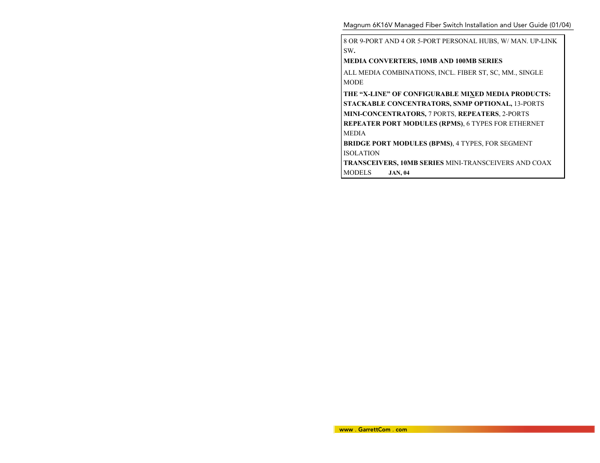 GarrettCom 6K16V User Manual | Page 7 / 61