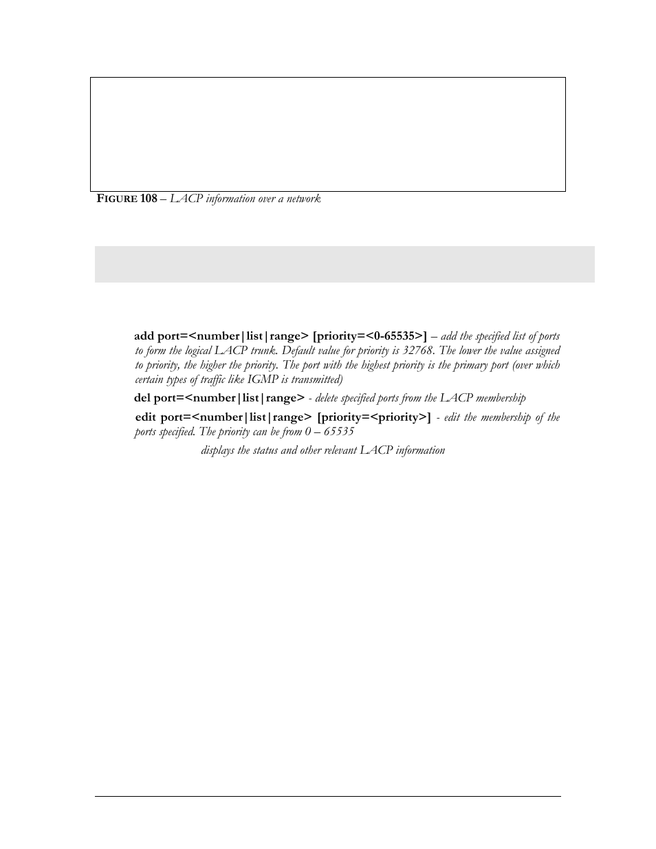 List of commands in this chapter, Igure, Lacp information over a network | GarrettCom Magnum MNS-6K User Manual | Page 186 / 329