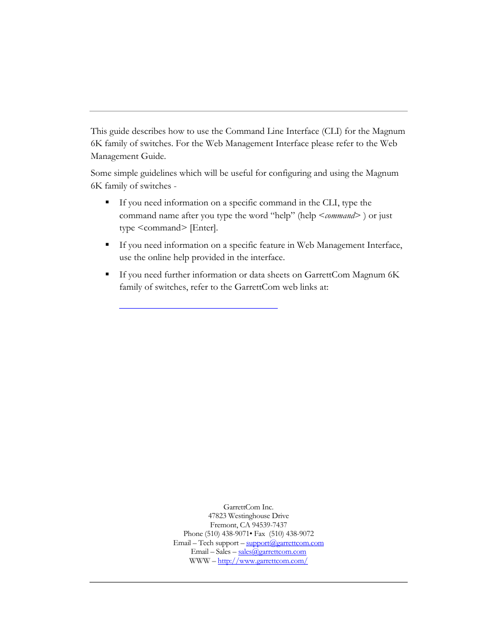 Preface | GarrettCom Magnum MNS-6K User Manual | Page 2 / 329