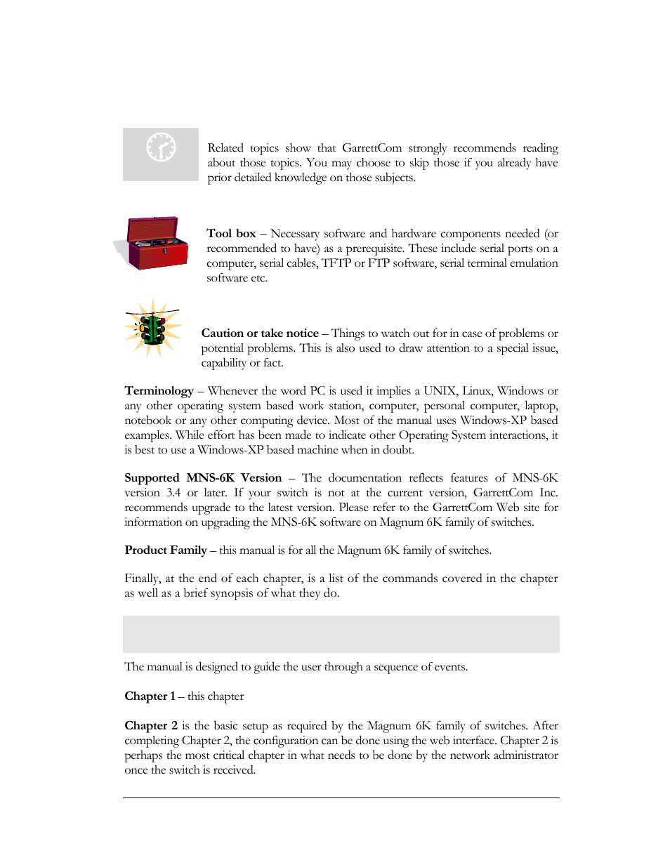 Flow of the user guide | GarrettCom Magnum MNS-6K User Manual | Page 20 / 329