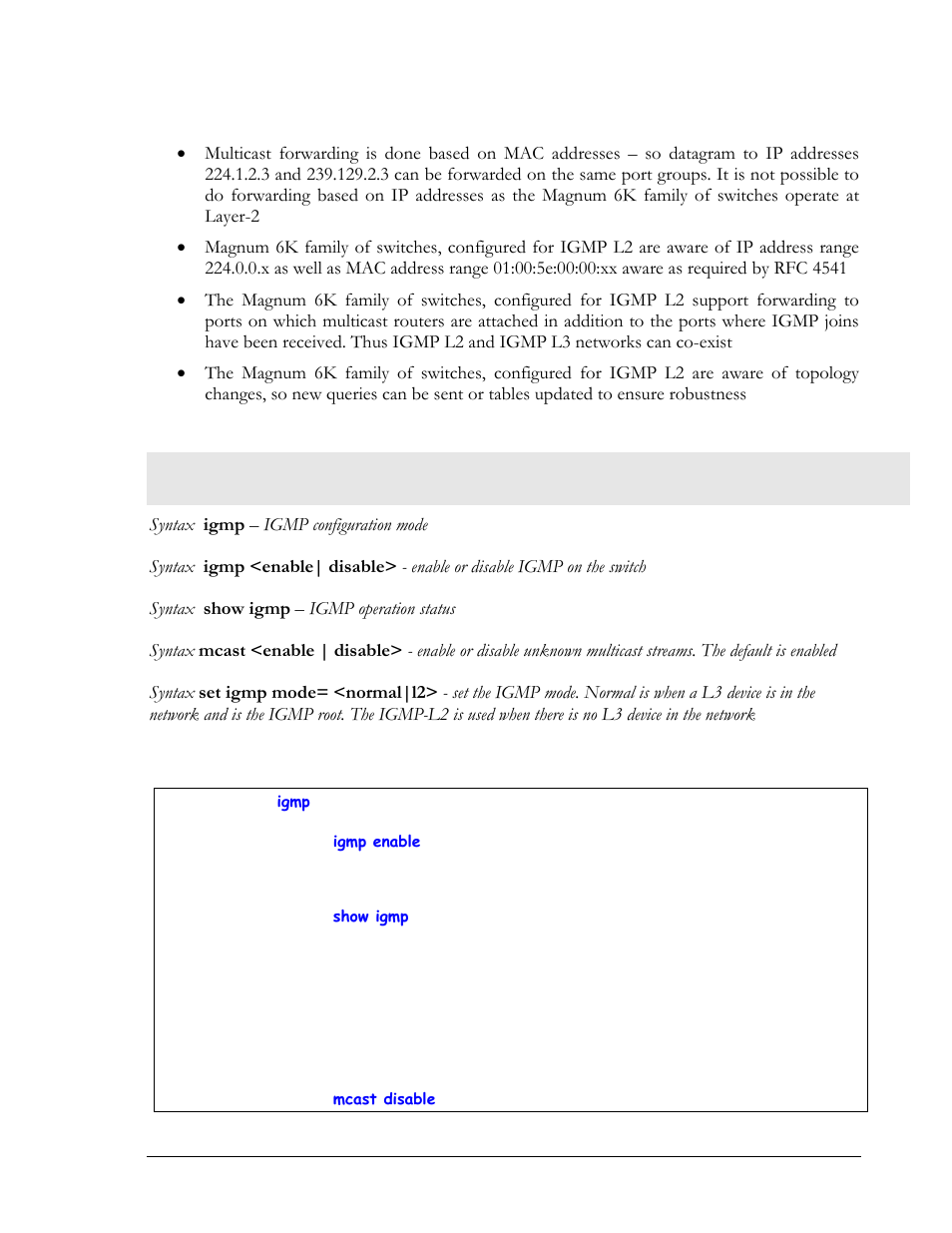 Configuring igmp | GarrettCom Magnum MNS-6K User Manual | Page 203 / 329