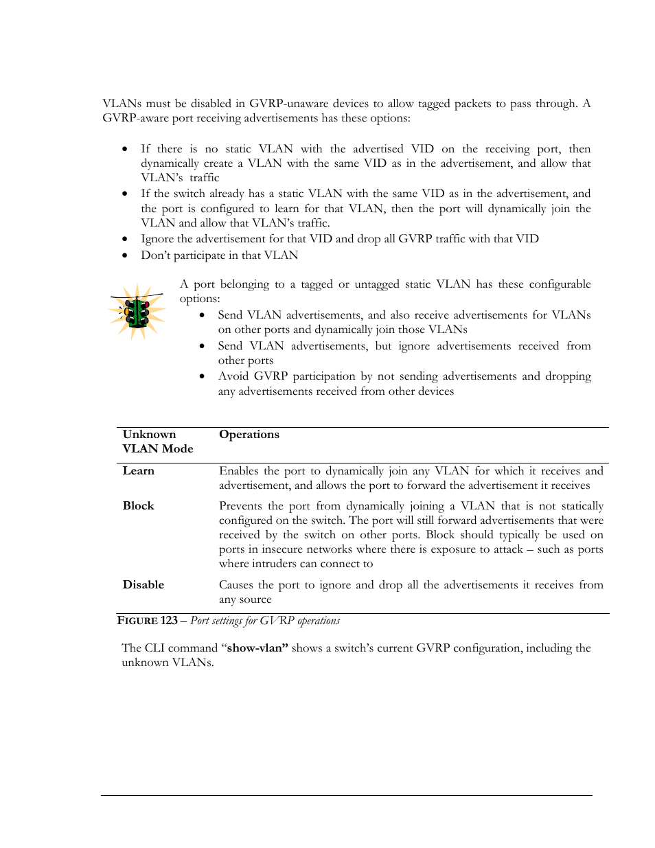 Igure, Port settings for gvrp operations | GarrettCom Magnum MNS-6K User Manual | Page 213 / 329