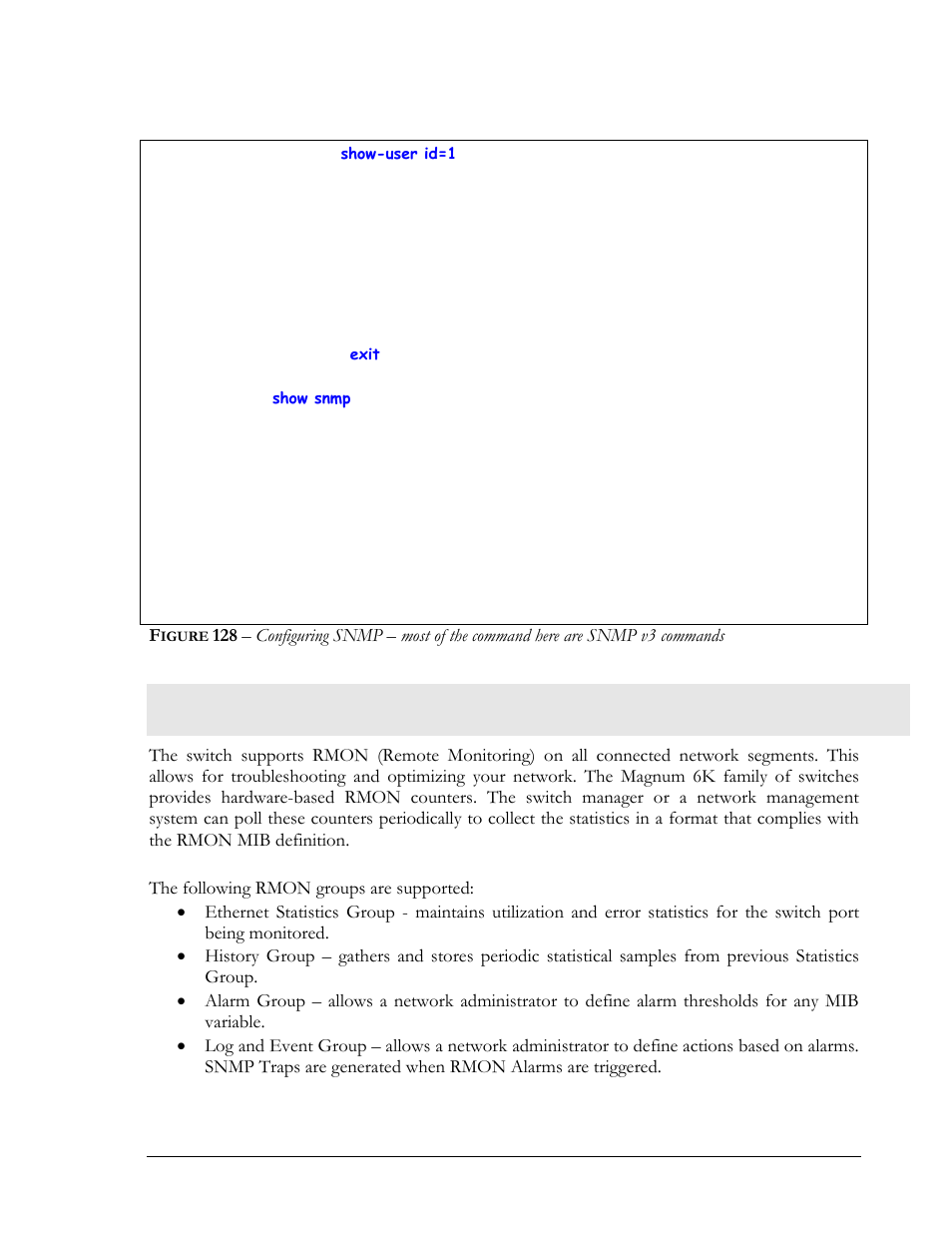 Configuring rmon, Igure | GarrettCom Magnum MNS-6K User Manual | Page 231 / 329