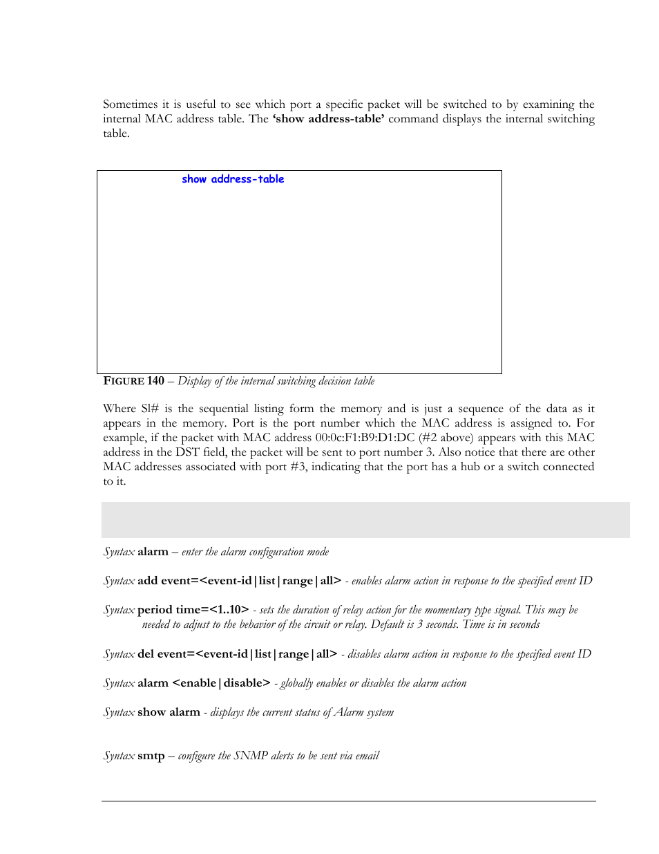 List of commands in this chapter, Igure | GarrettCom Magnum MNS-6K User Manual | Page 255 / 329