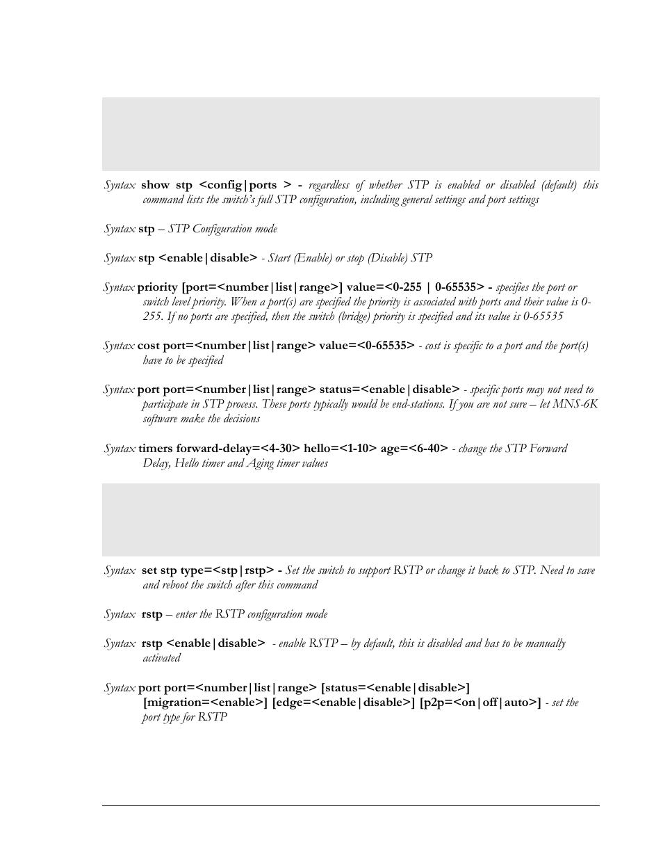 Chapter 10 – spanning tree protocol (stp), Chapter 11 – rapid spanning tree protocol | GarrettCom Magnum MNS-6K User Manual | Page 268 / 329