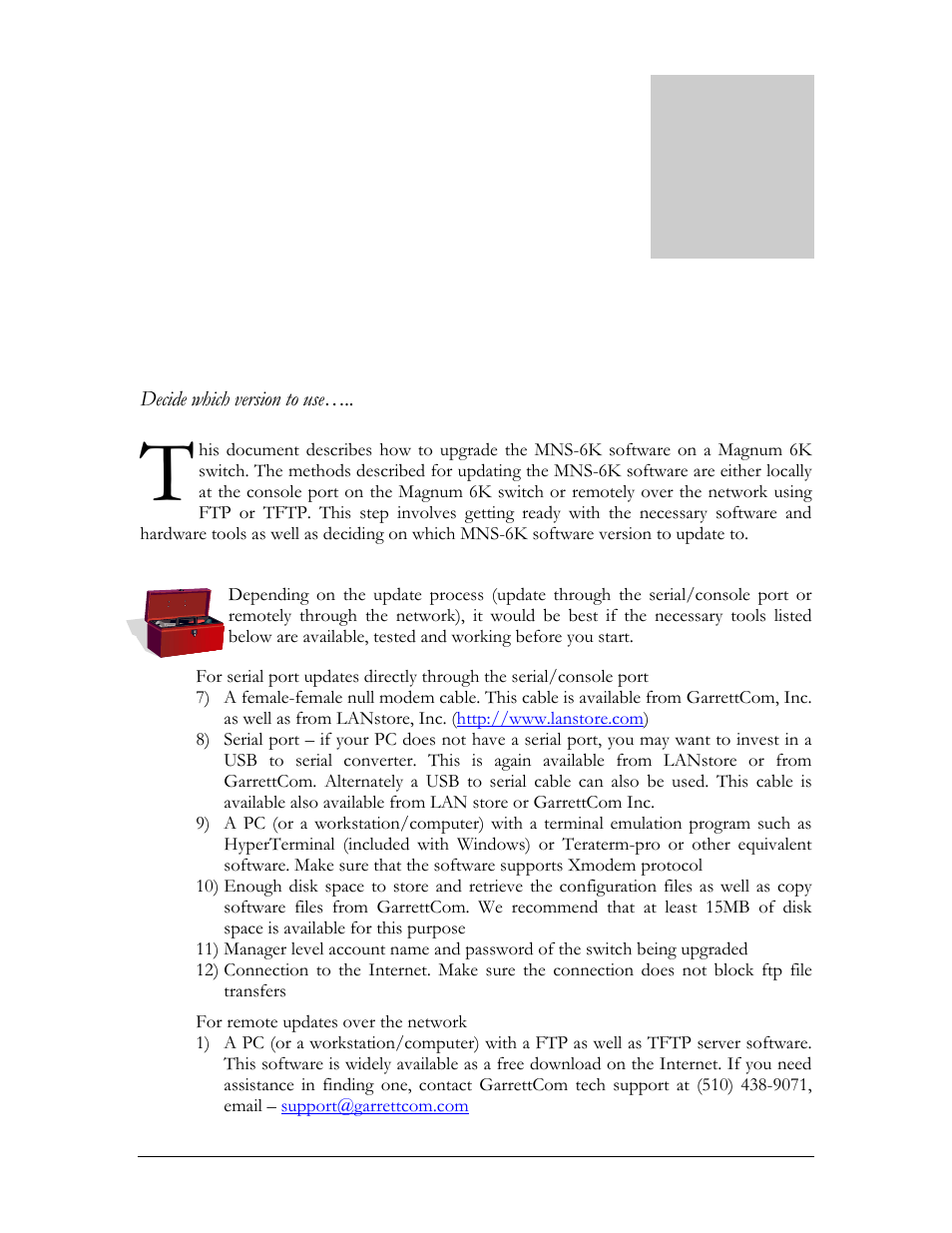 Getting started | GarrettCom Magnum MNS-6K User Manual | Page 303 / 329