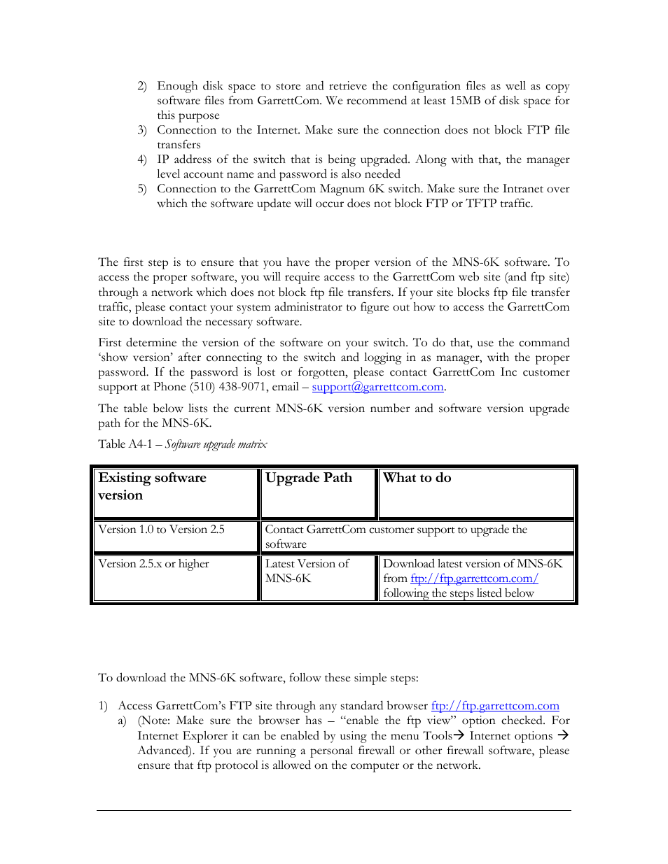 Selecting the proper version, Downloading the mns-6k software | GarrettCom Magnum MNS-6K User Manual | Page 304 / 329