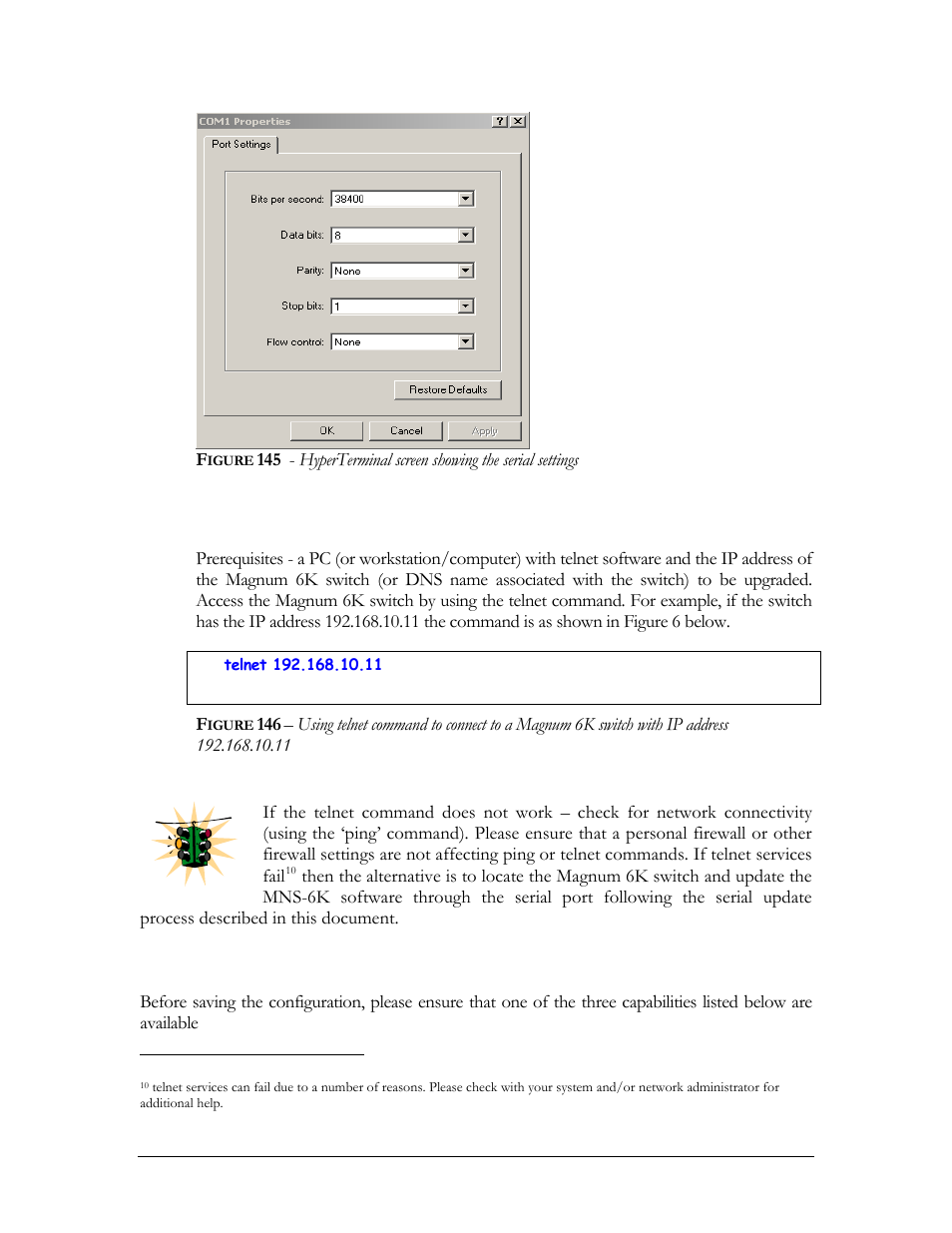 Network access, Saving the configuration, Igure | GarrettCom Magnum MNS-6K User Manual | Page 310 / 329