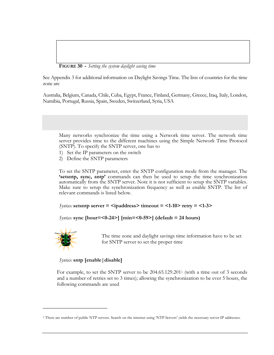 Network time, Igure, Setting the system daylight saving time | GarrettCom Magnum MNS-6K User Manual | Page 45 / 329