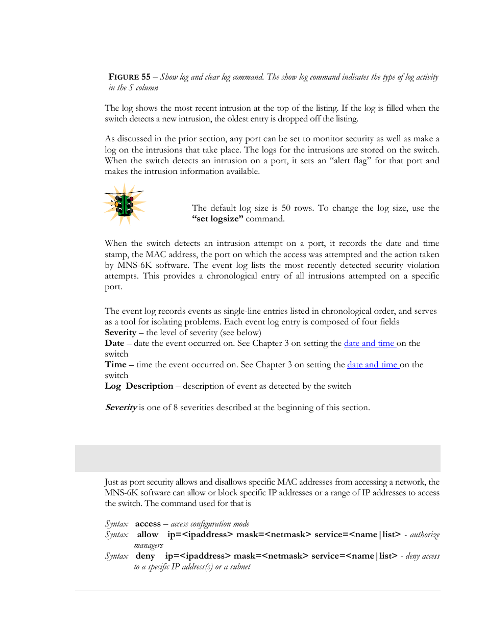 Authorized managers, Igure, Activity in the s column | GarrettCom Magnum MNS-6K User Manual | Page 74 / 329