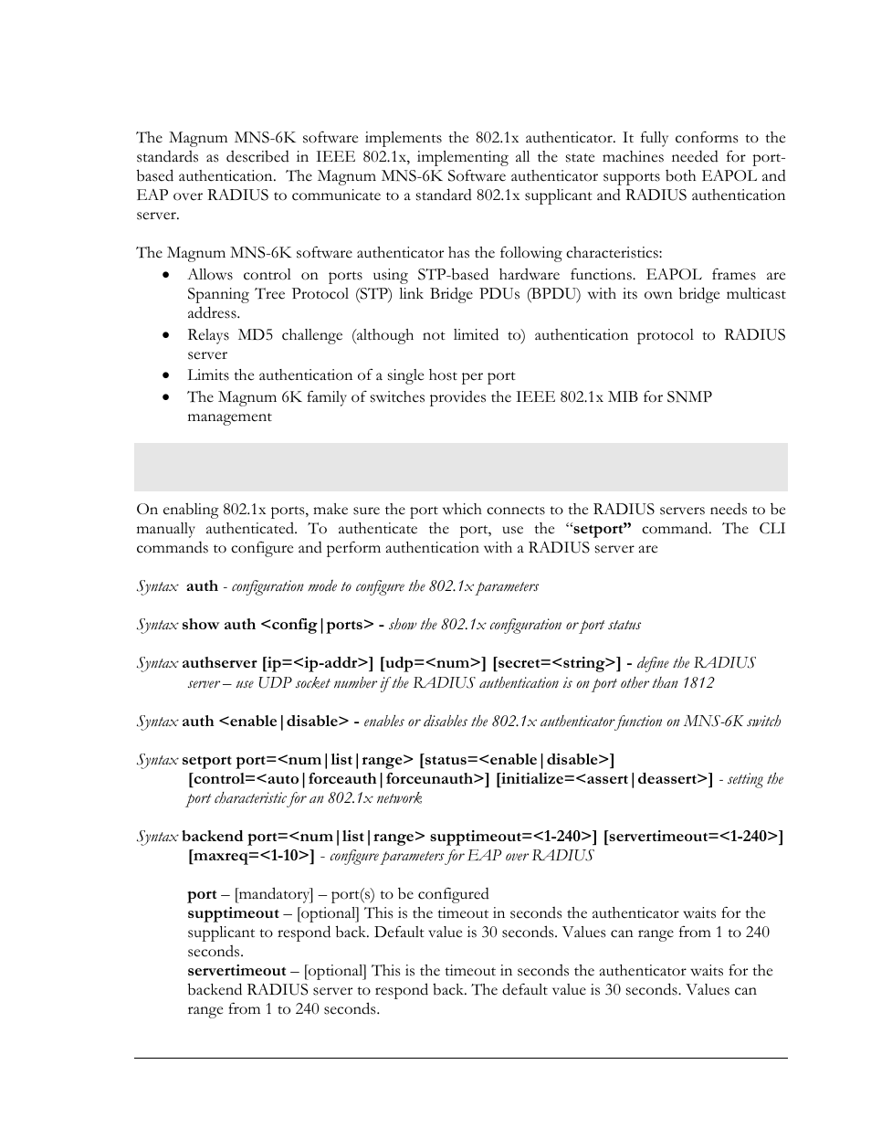 Configuring 802.1x | GarrettCom MNS-6K 4.1.4 User Manual | Page 110 / 364