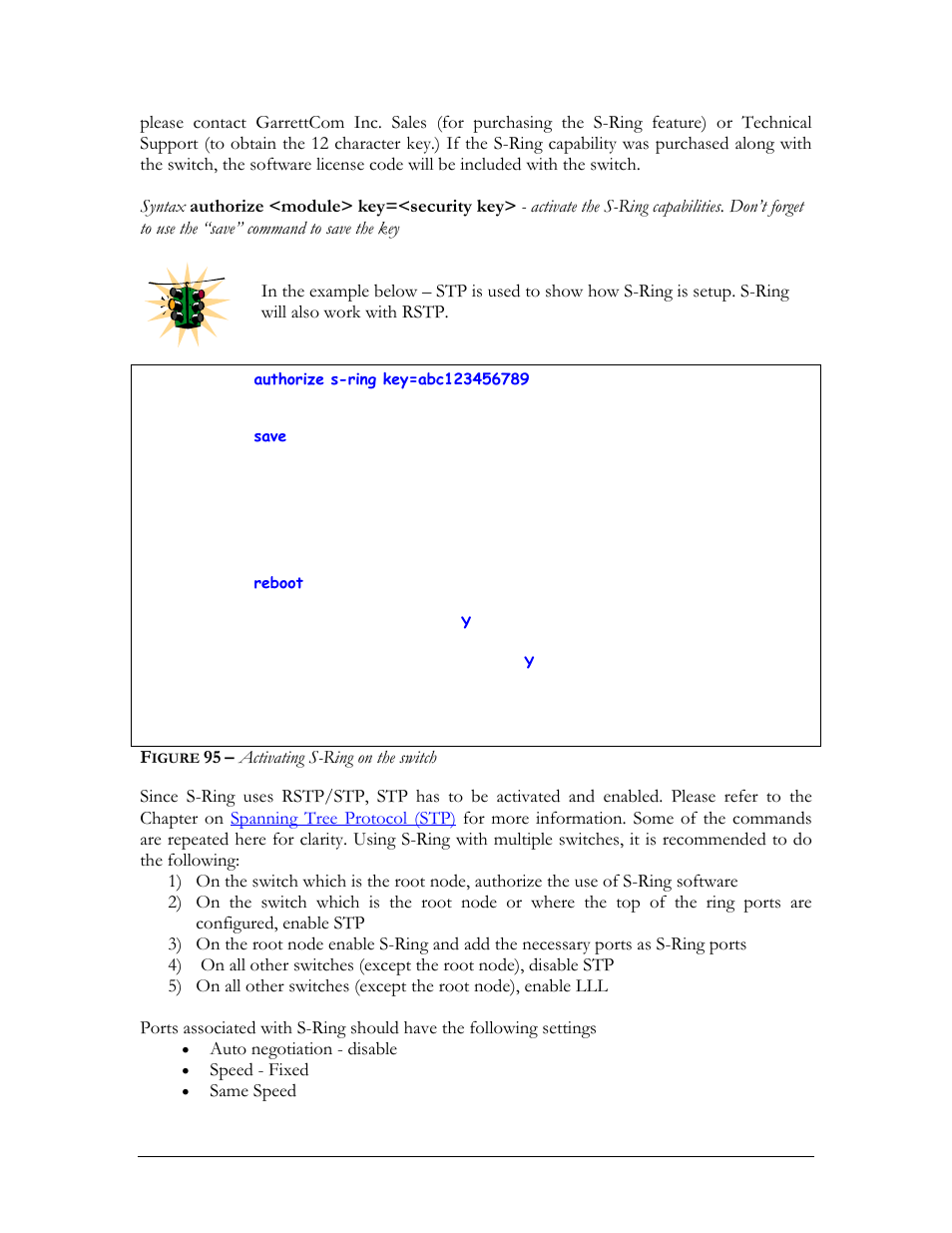 Igure, Activating s-ring on the switch | GarrettCom MNS-6K 4.1.4 User Manual | Page 183 / 364