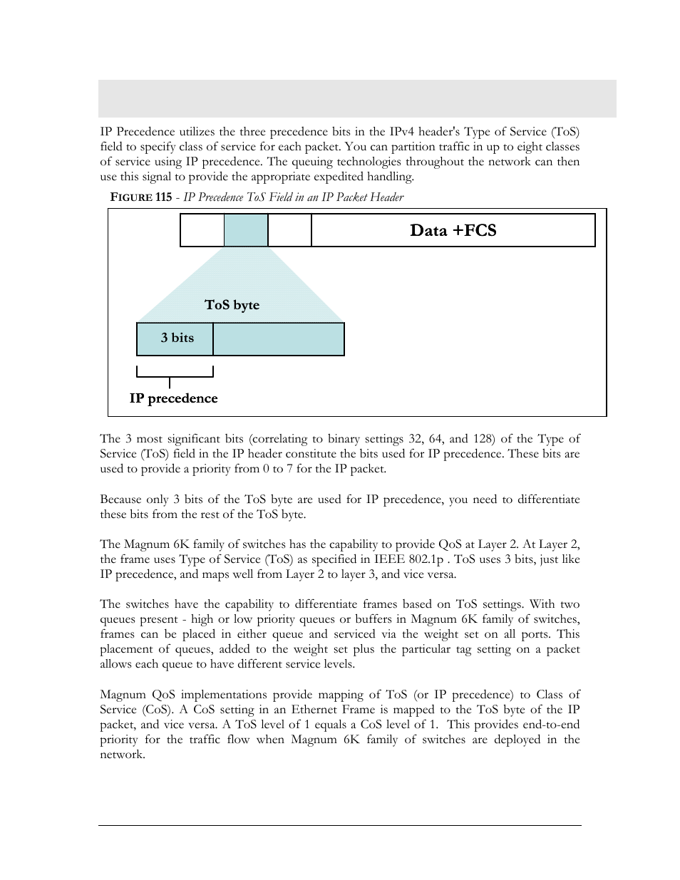 Ip precedence, Igure, Data +fcs | GarrettCom MNS-6K 4.1.4 User Manual | Page 208 / 364