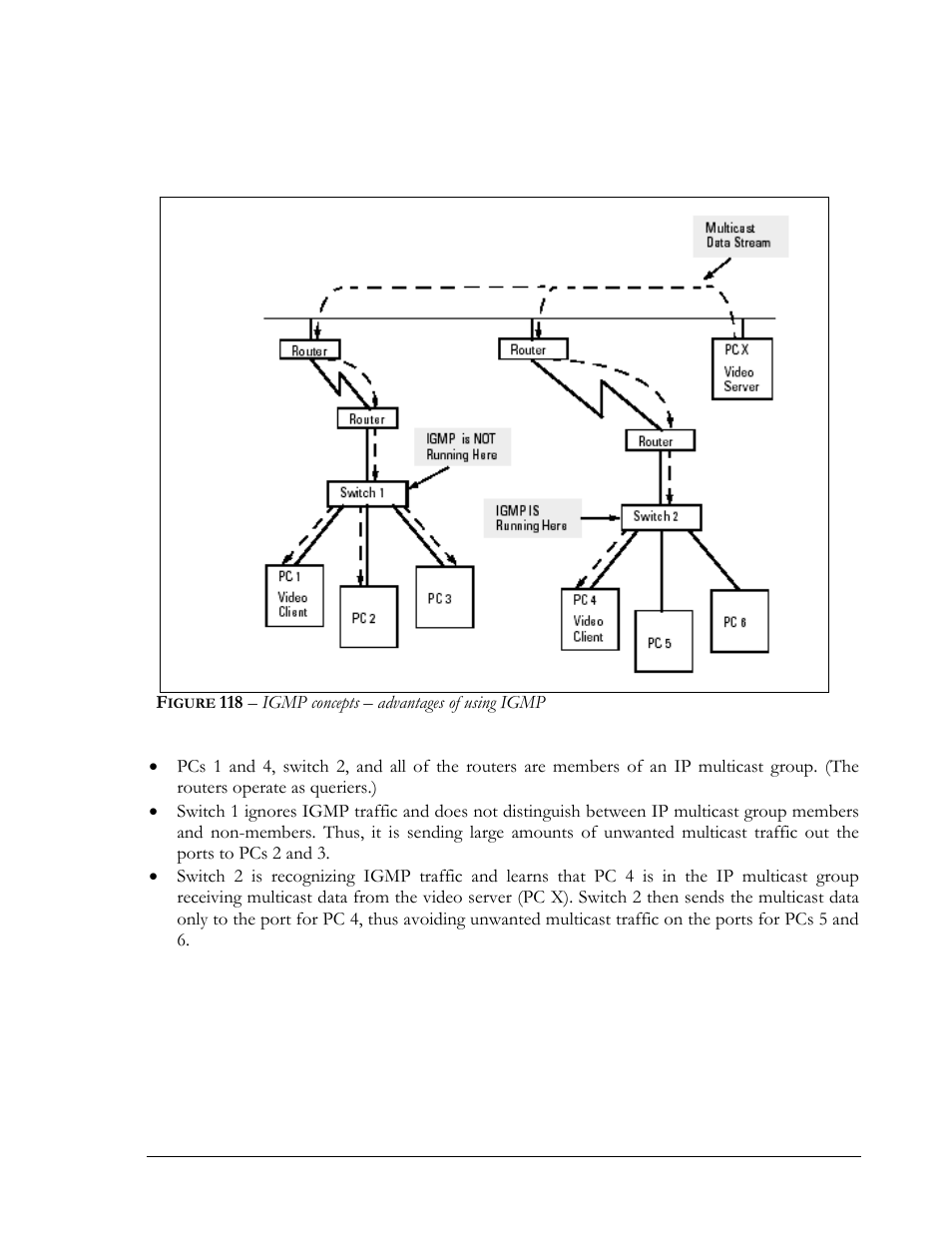 Igure, 118 – igmp concepts – advantages of using igmp | GarrettCom MNS-6K 4.1.4 User Manual | Page 217 / 364