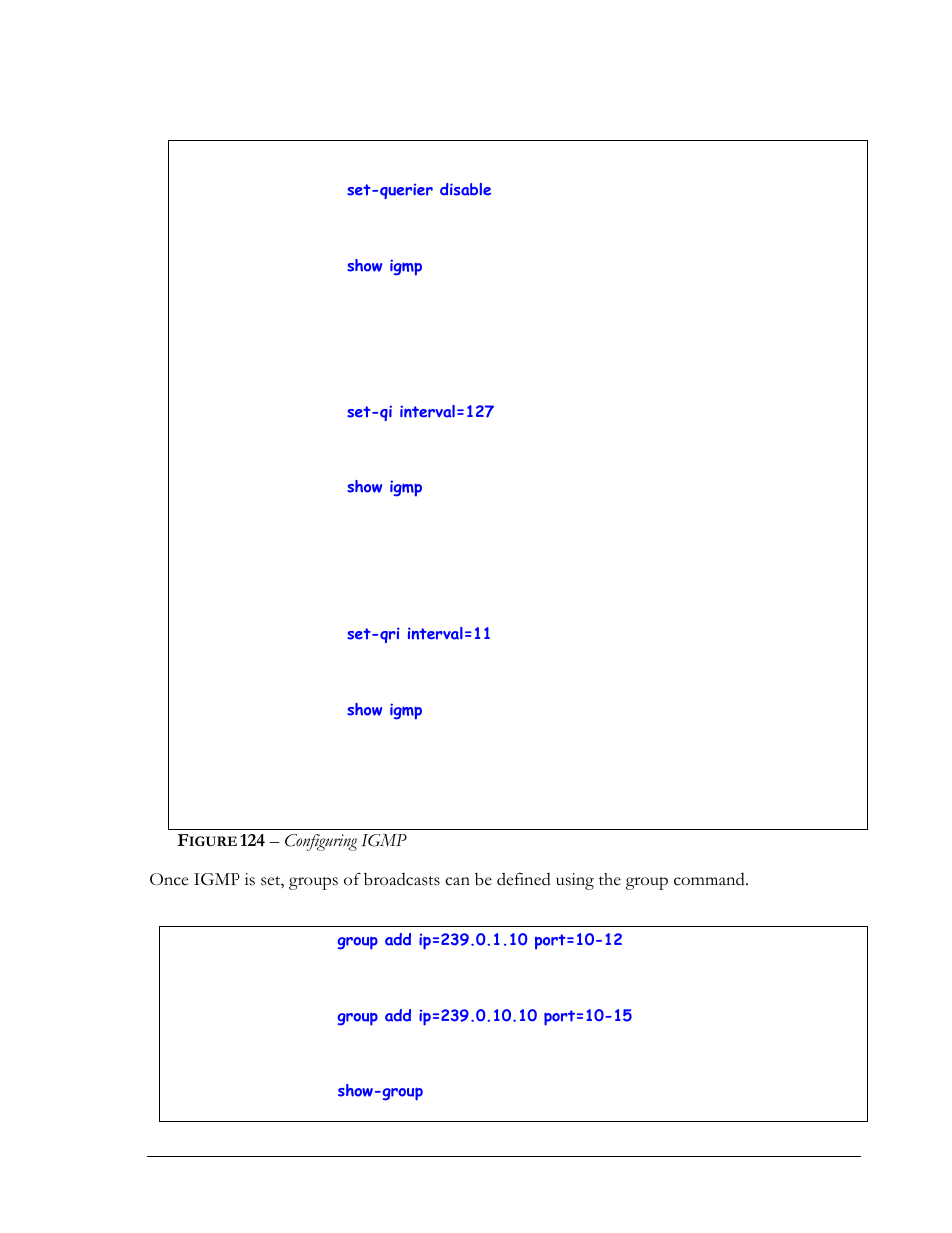 Igure, 124 – configuring igmp | GarrettCom MNS-6K 4.1.4 User Manual | Page 227 / 364